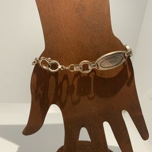 Free shipping-Unisex Solid silver bracelet. 950 Stamped Silver 7.5” long